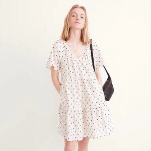 Cotton-Linen Lorelei Mini Dress in Clip Dot
